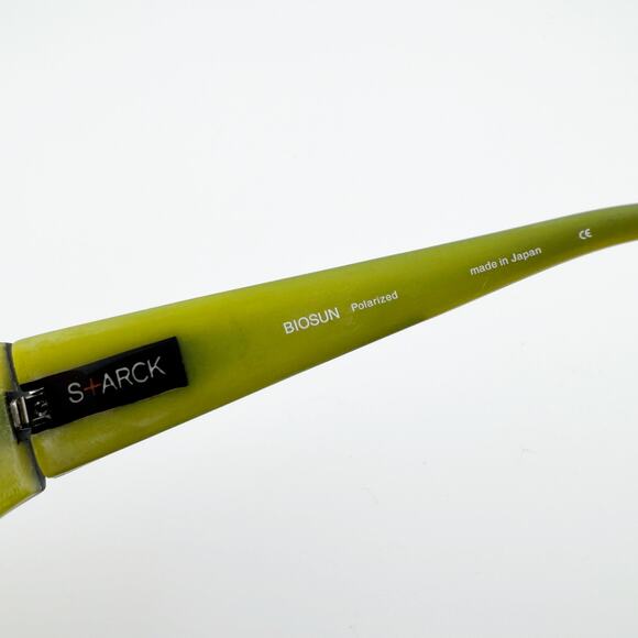Vintage Stark Alain Mikli Biosun Sunglasses‎ Polarized Plastic Frame Green 56mm - Picture 7 of 9